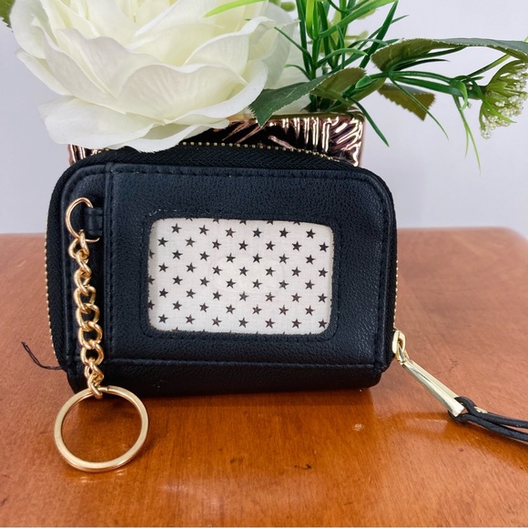 Black Wallet with Heart Shaped Hardware - Picture 3 of 10